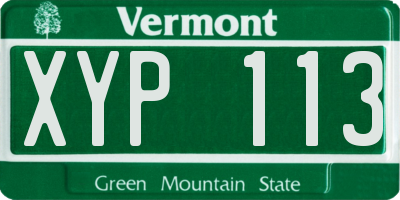 VT license plate XYP113