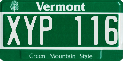 VT license plate XYP116
