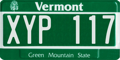 VT license plate XYP117