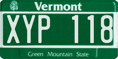 VT license plate XYP118