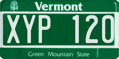 VT license plate XYP120