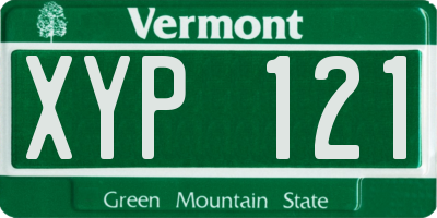 VT license plate XYP121