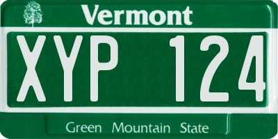 VT license plate XYP124