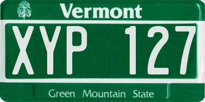 VT license plate XYP127