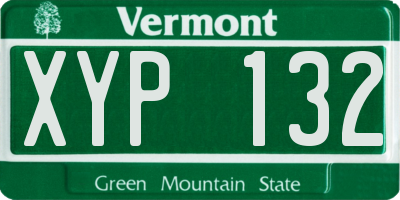 VT license plate XYP132