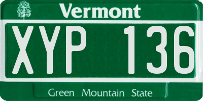 VT license plate XYP136