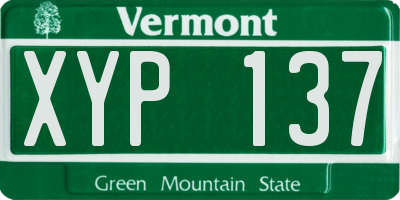 VT license plate XYP137