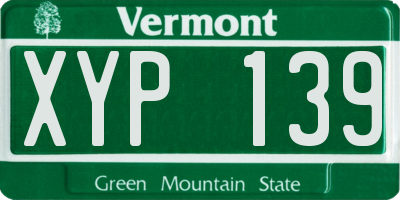 VT license plate XYP139