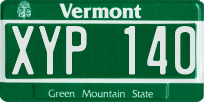VT license plate XYP140