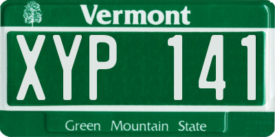 VT license plate XYP141