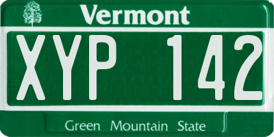 VT license plate XYP142
