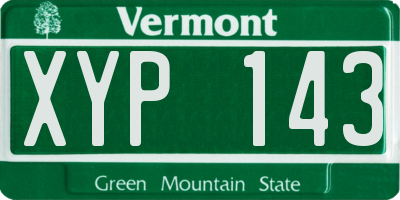 VT license plate XYP143