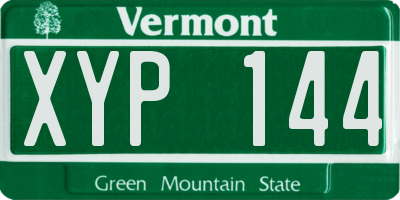 VT license plate XYP144