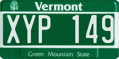 VT license plate XYP149