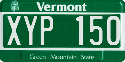 VT license plate XYP150