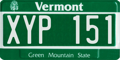 VT license plate XYP151