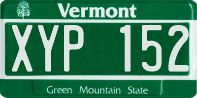 VT license plate XYP152