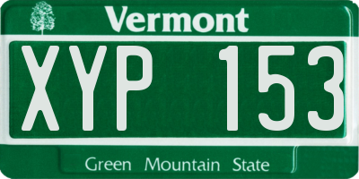 VT license plate XYP153