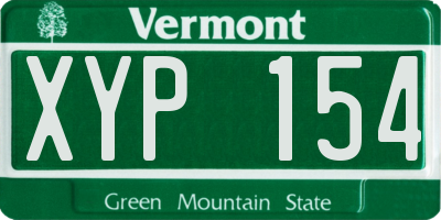 VT license plate XYP154