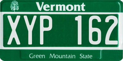 VT license plate XYP162