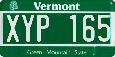 VT license plate XYP165