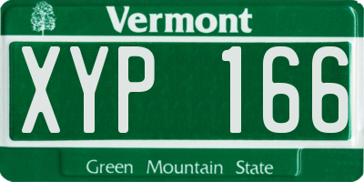 VT license plate XYP166