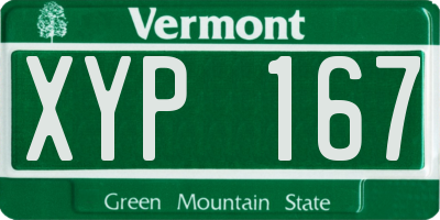 VT license plate XYP167