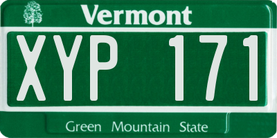 VT license plate XYP171