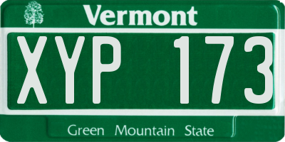 VT license plate XYP173
