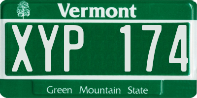 VT license plate XYP174