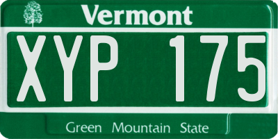 VT license plate XYP175