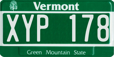 VT license plate XYP178
