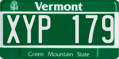 VT license plate XYP179