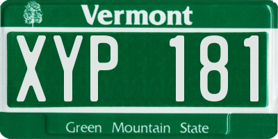 VT license plate XYP181