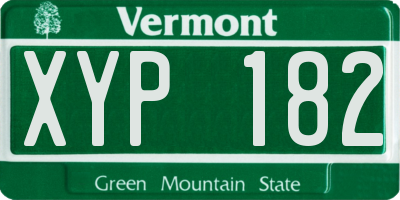 VT license plate XYP182