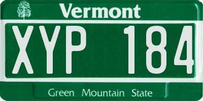 VT license plate XYP184