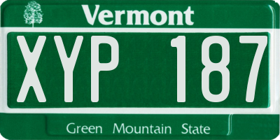 VT license plate XYP187