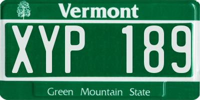 VT license plate XYP189