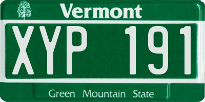 VT license plate XYP191