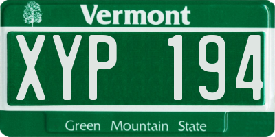 VT license plate XYP194