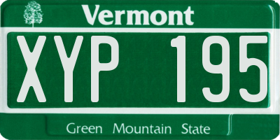 VT license plate XYP195