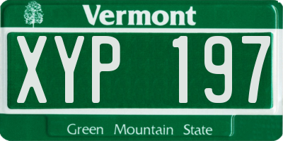 VT license plate XYP197