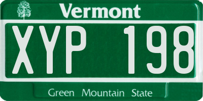 VT license plate XYP198