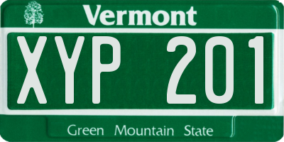 VT license plate XYP201