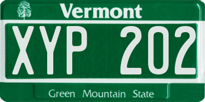 VT license plate XYP202