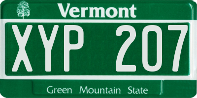 VT license plate XYP207