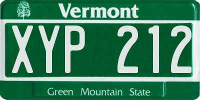 VT license plate XYP212