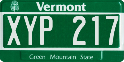 VT license plate XYP217