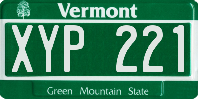 VT license plate XYP221