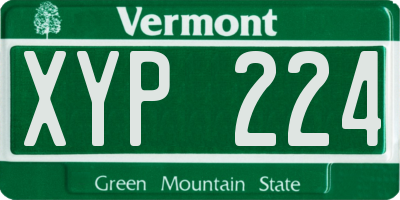 VT license plate XYP224